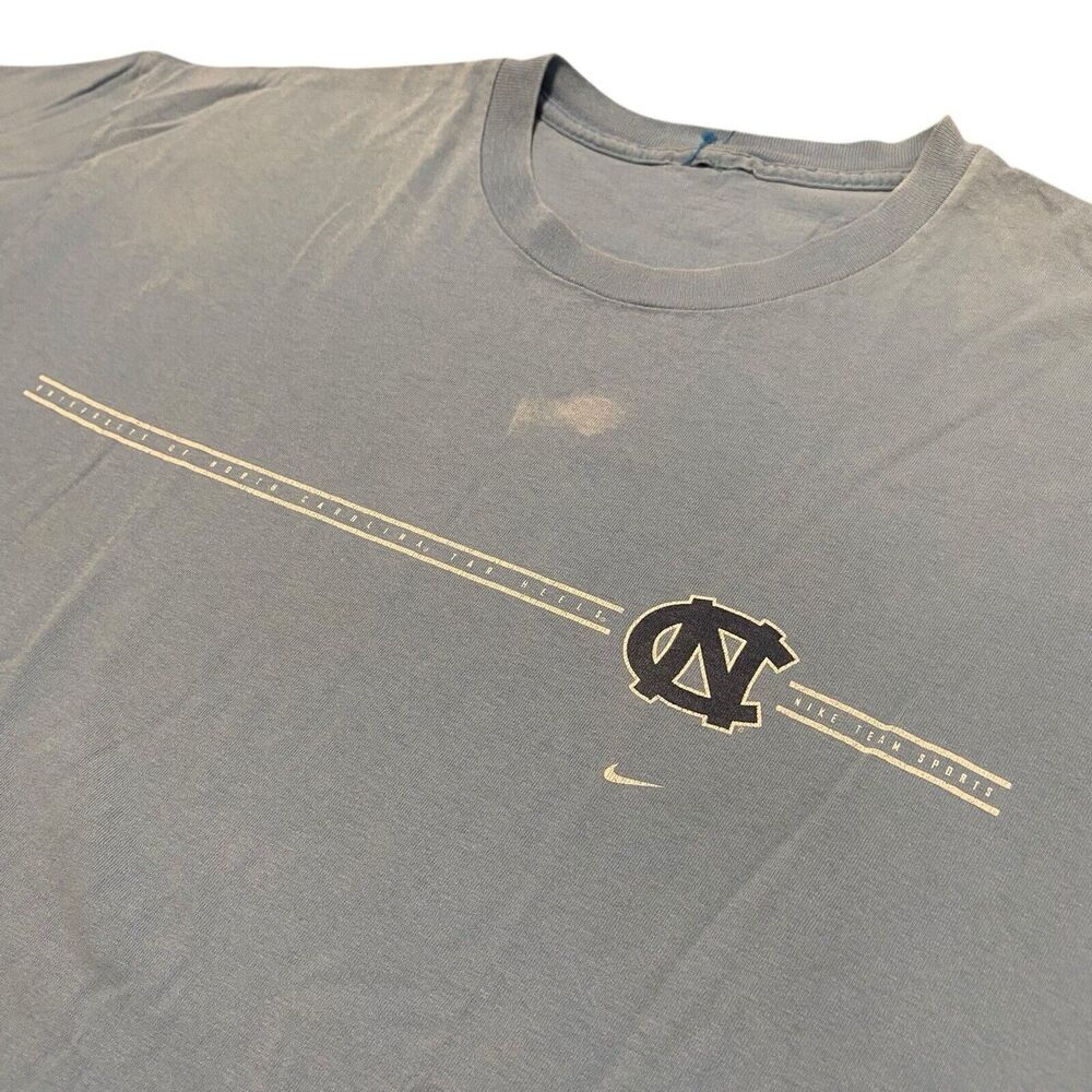 Vintage Nike UNC Tarheels North Carolina Baby Blue Tee Shirt L XL Basketball Y2k